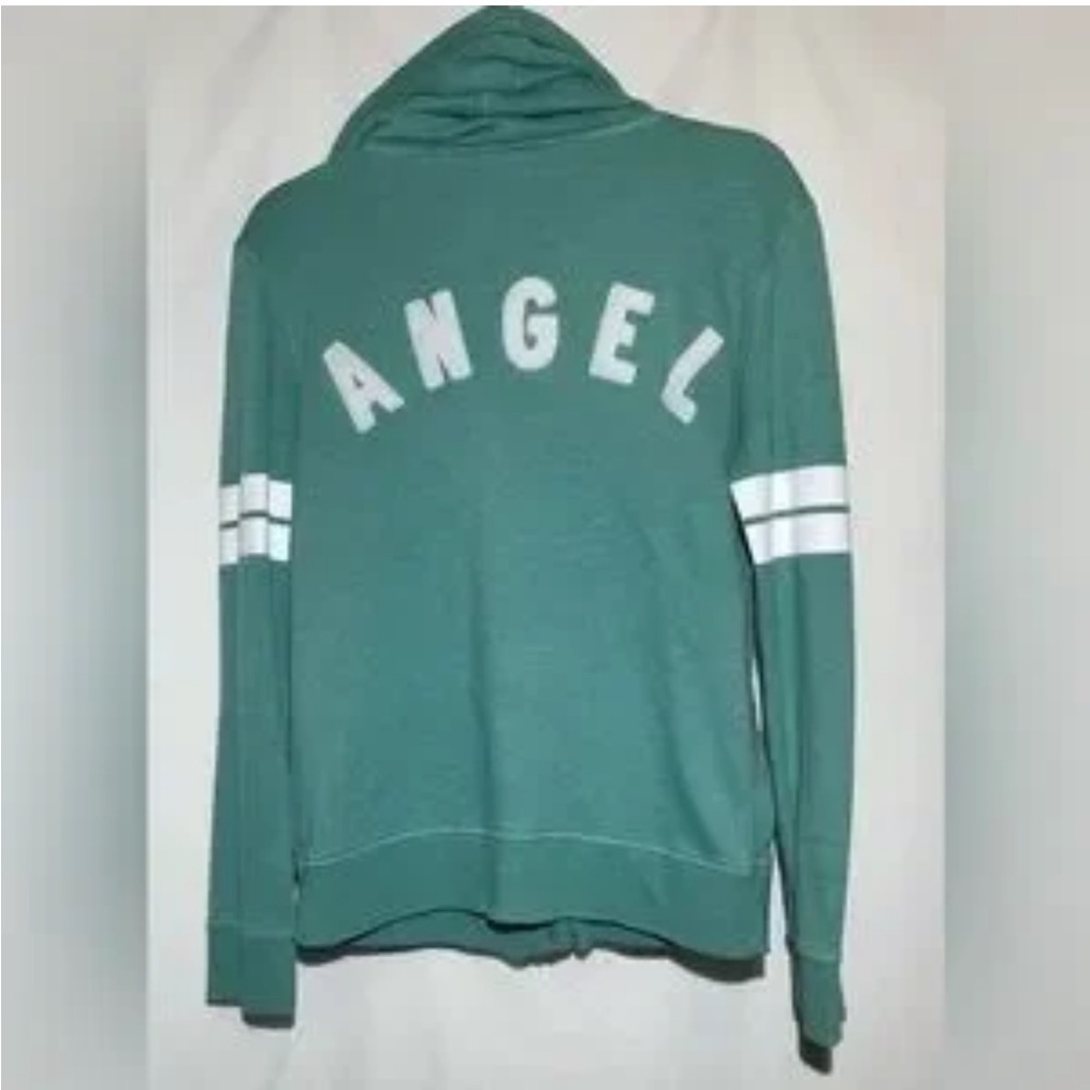 Victoria's Secret Green Angel Full Zip Up Sweatshirt Hoodie Medium